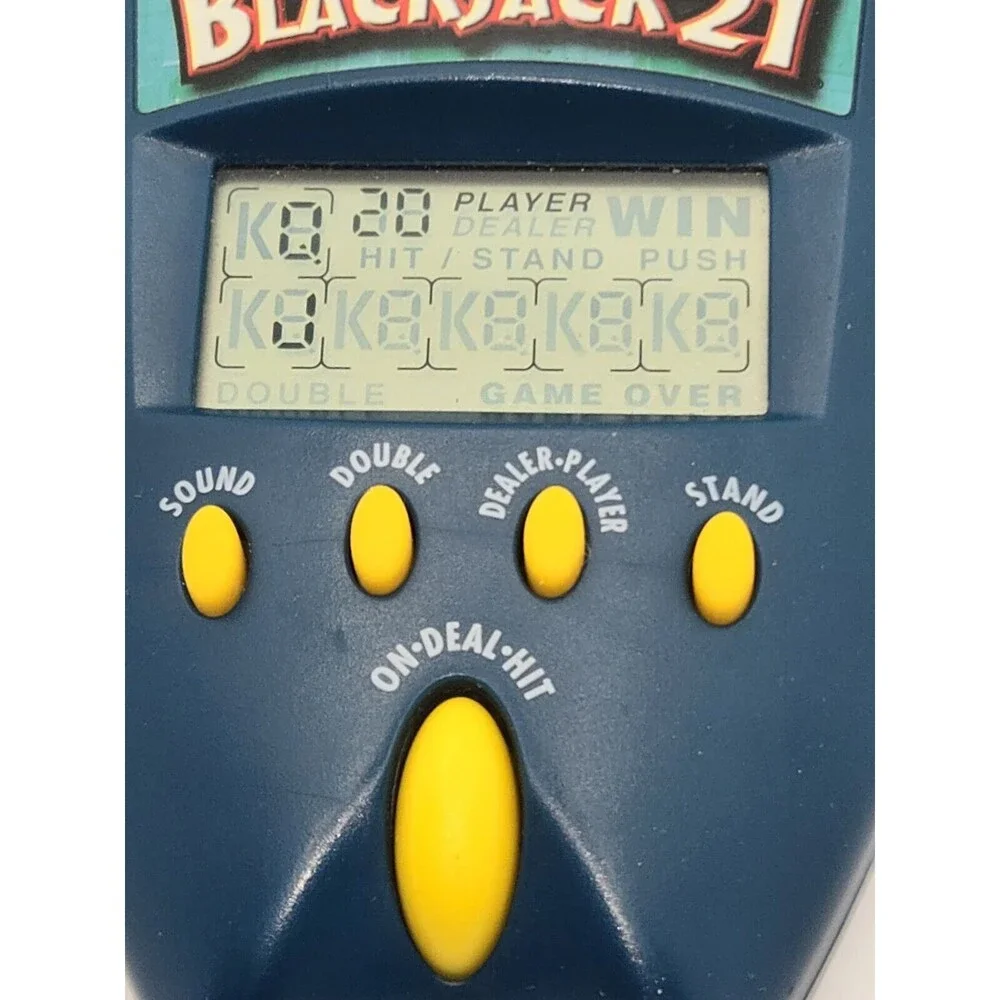 Vintage Radica 1999 Pocket Blackjack 21 Handheld Electronic Travel Game VGC